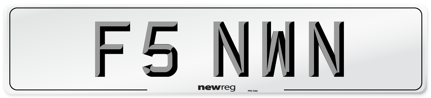 F5 NWN Number Plate from New Reg